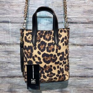 Faux Suede Animal Print INC Crossbody Purse NWT
